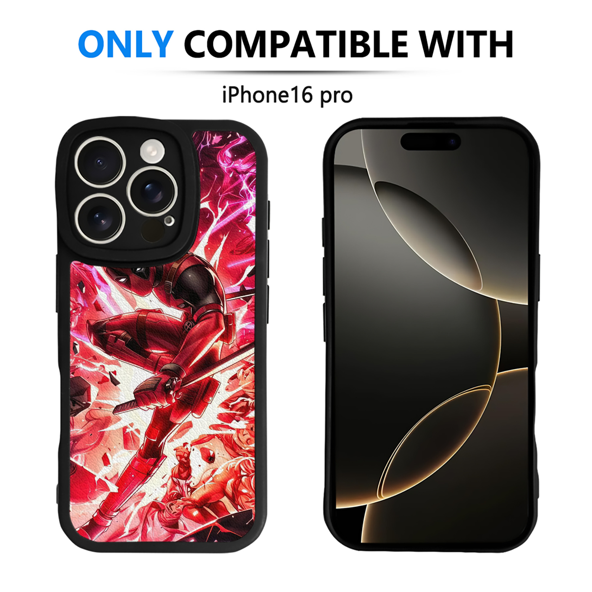 （画像用） Deadpool デッドプール 【iPhone 16シリーズ対応】シリコンスマホケース（レザー調） 材質：シリコン